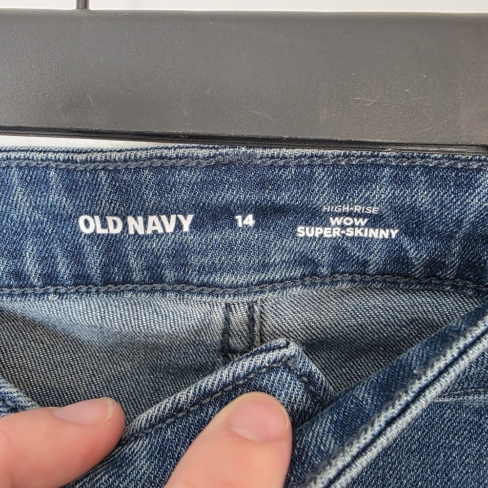 Old Navy High Rise Medium Wash Stretch Classic Wow Super Skinny Jeans Size 14 - Picture 4 of 8